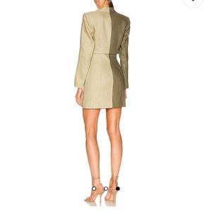 Gilder Blazer Dress in Olive & Khaki Contrast